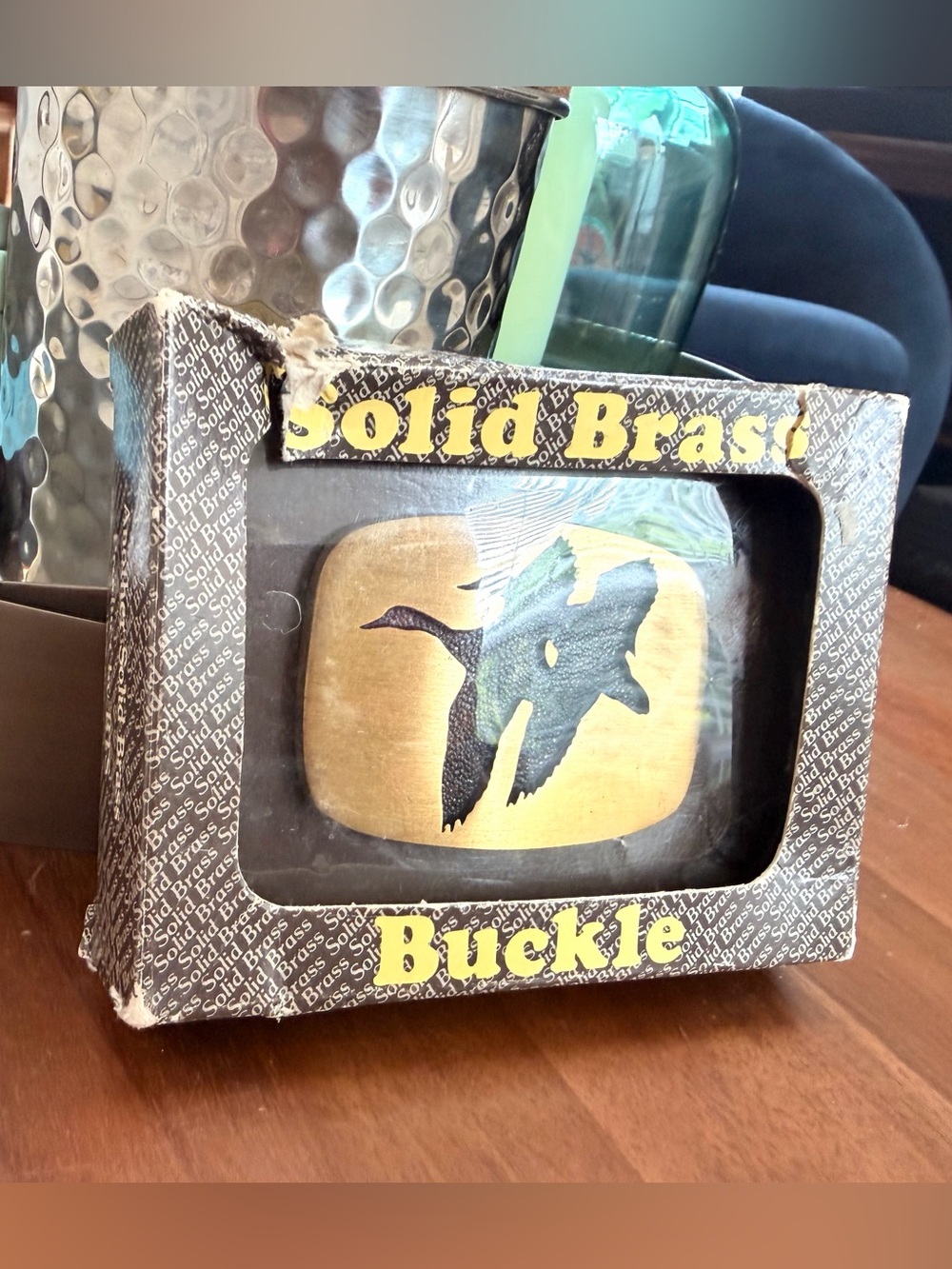 Vintage 1979 BTS Solid Brass Duck Belt Buckle NOS Original Box - Picture 3 of 7